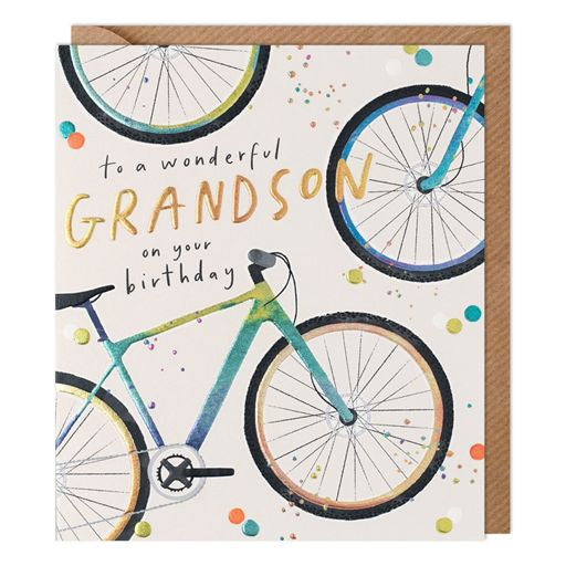 Grandson Bicycle Greetings Card