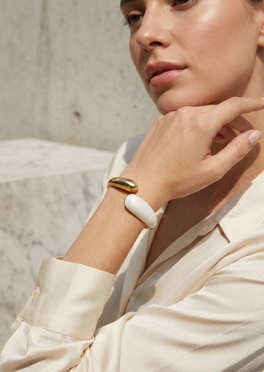 Envy Bangle Gold & White