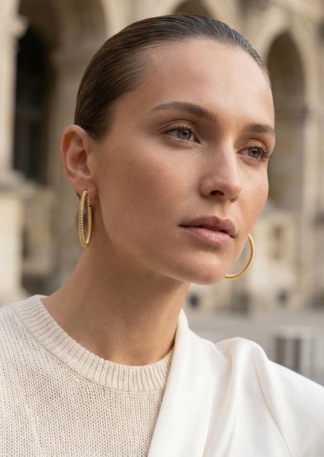 Envy Textured Hoop Earrings Gold
