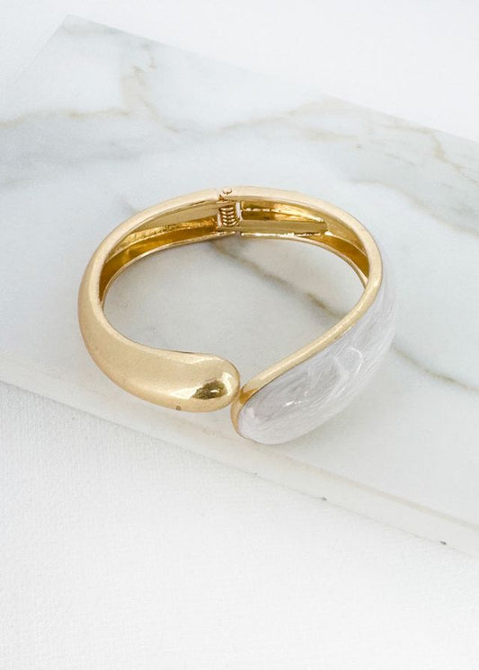 Envy Bangle Gold & White