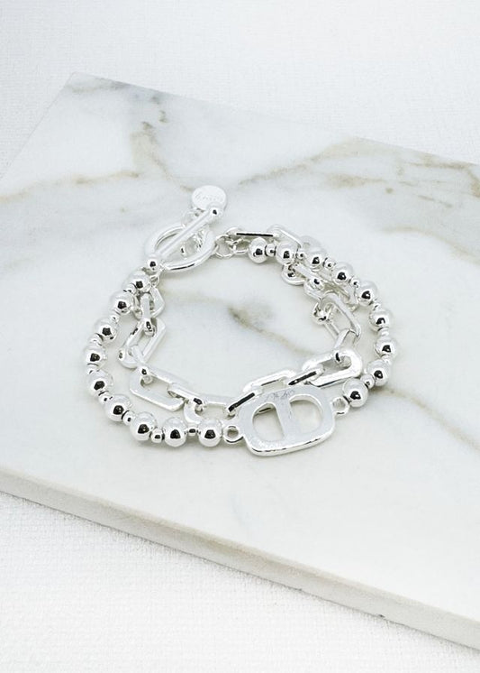 Envy T Bar Bracelet Silver