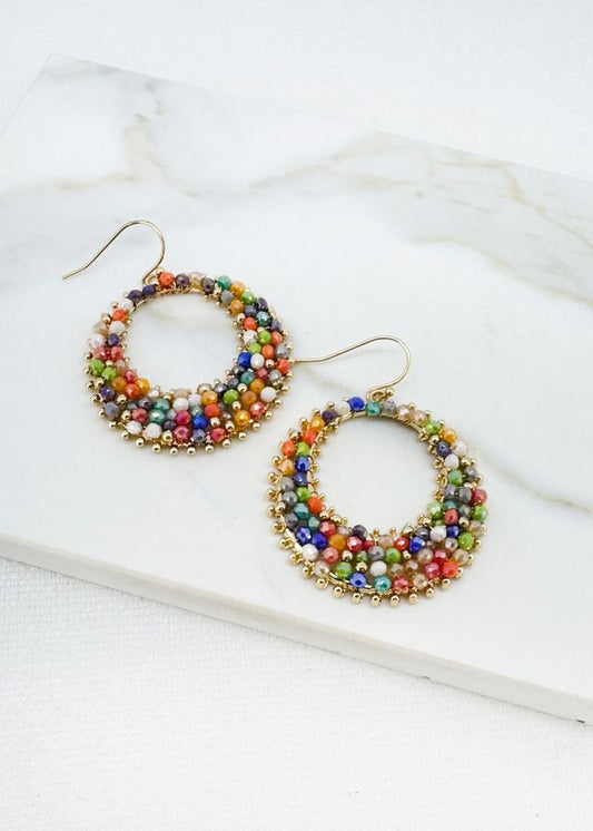 Envy Multicoloured Beaded Hoop Earrings