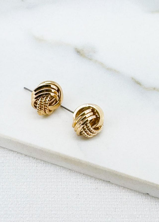 Envy Twisted Stud Earrings Gold