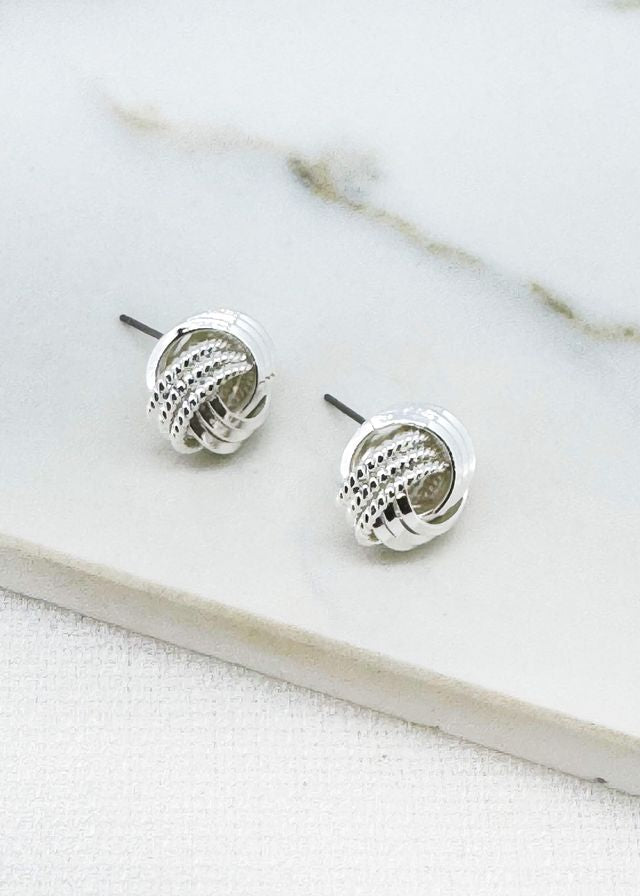 Envy Twisted Stud Earrings Silver