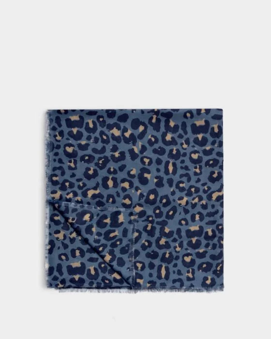 Katie Loxton Leopard Print Scarf Navy, Black and Taupe