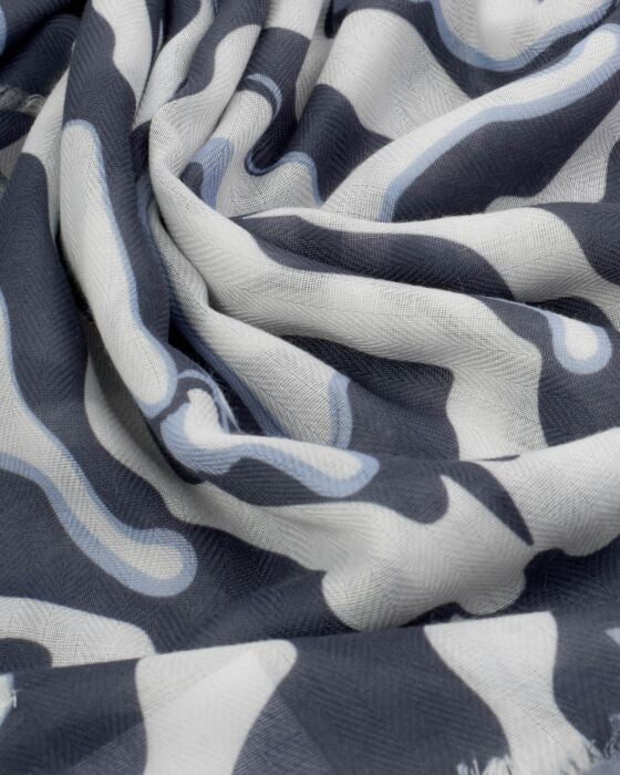Katie Loxton Kaleidoscope Print Scarf Navy & White