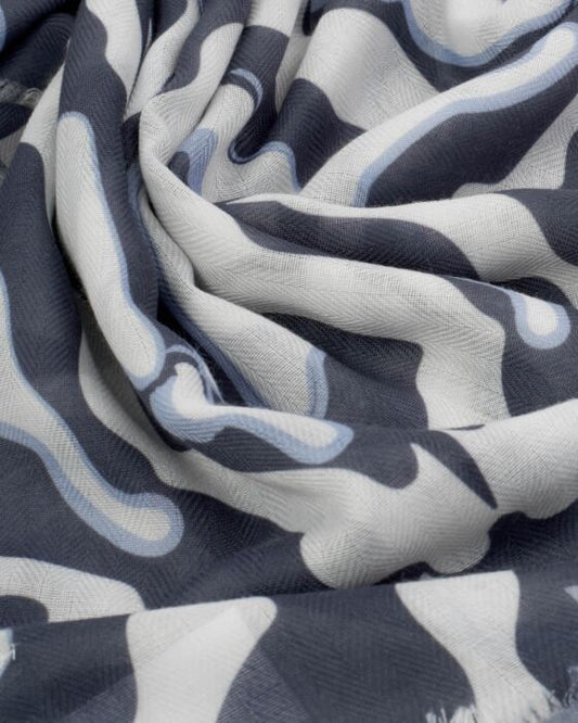 Katie Loxton Kaleidoscope Print Scarf Navy & White