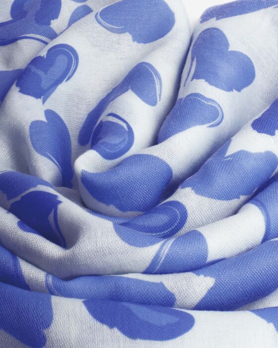 Katie Loxton abstract Heart Print Scarf Blue & White