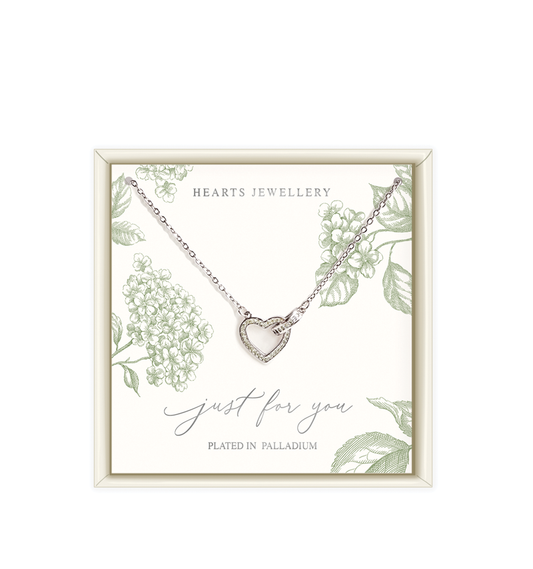 Palladium Plated Heart Necklace.