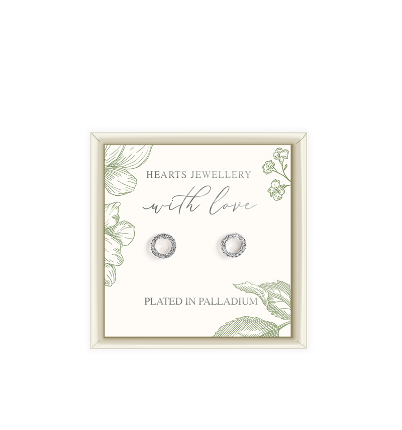 Palladium Plated Cubic Zirconia Circle Studs