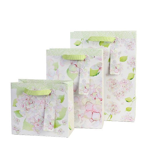 Pink & Green Pastel Flower Mixed Sizes Gift Bags