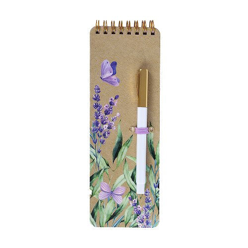 Purple Floral Notebook with Pen