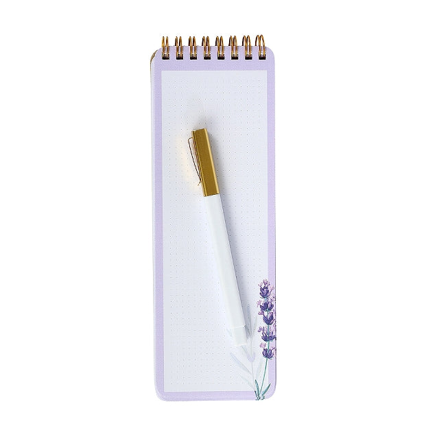 Purple Floral Notebook with Pen