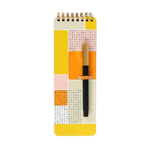 Orange, Pink & Yellow Abstract Notepad with Pen