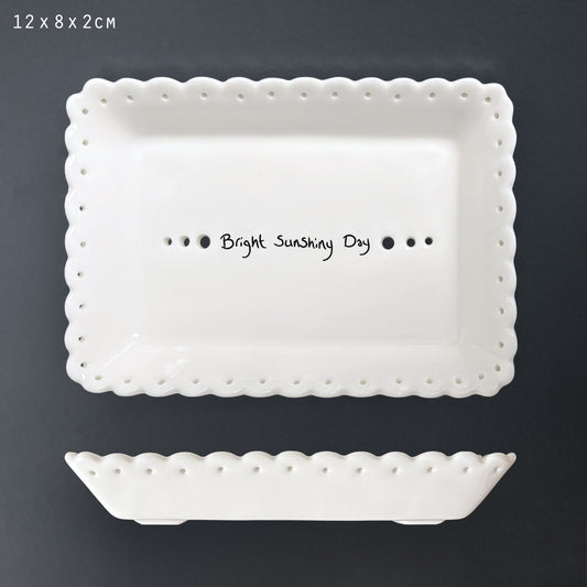 Porcelain Scallop Soap Dish- Bright Sunshiny Day