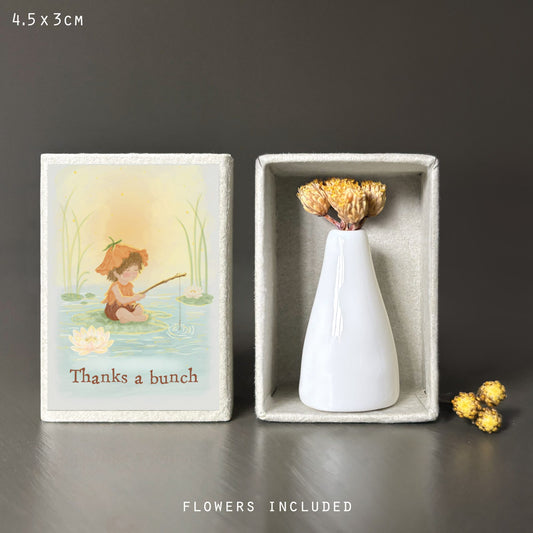 Matchbox Vase With Dried Flowers- Thanks A Bunch