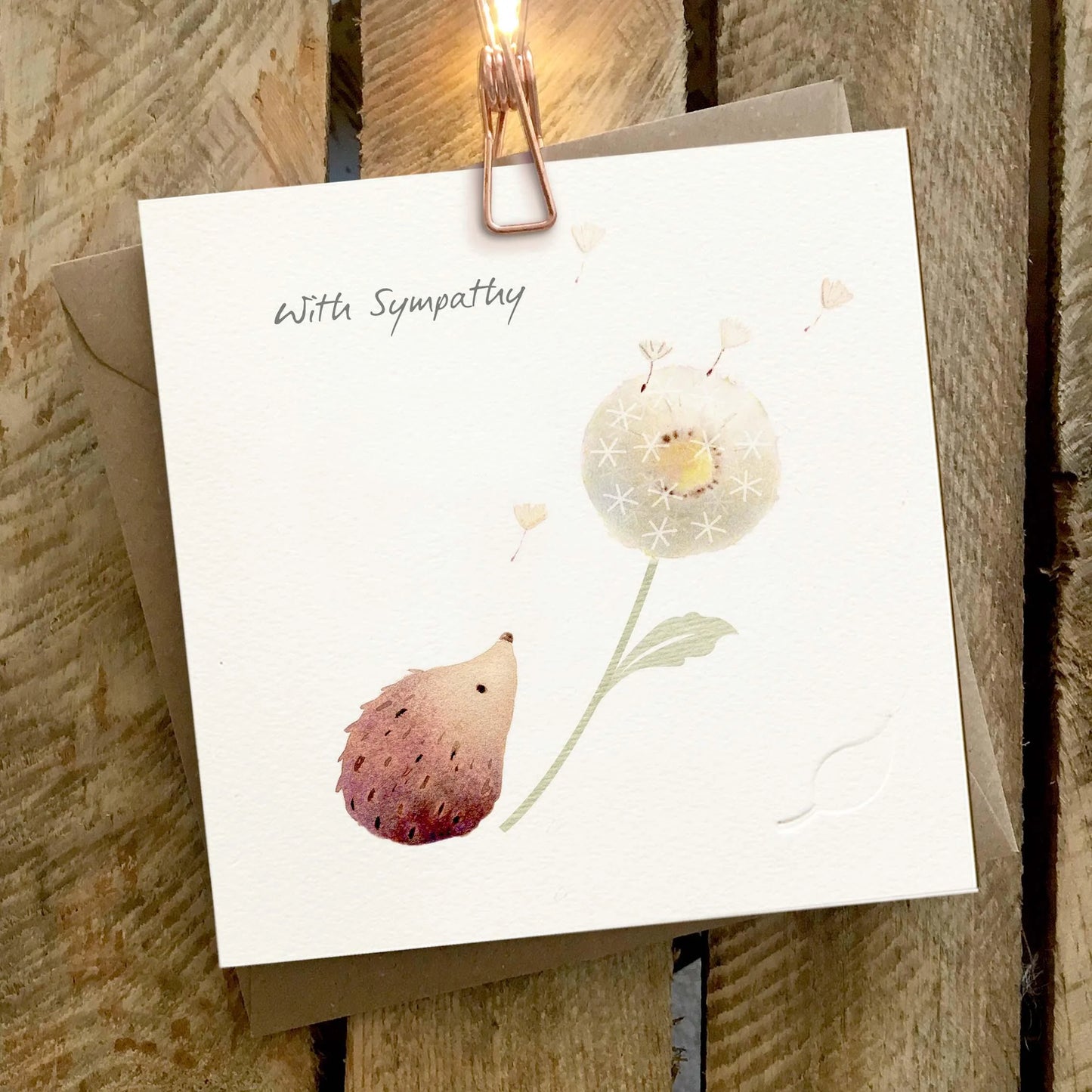 With Sympathy Hedgehog Greetings Card