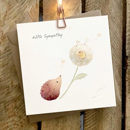 With Sympathy Hedgehog Greetings Card