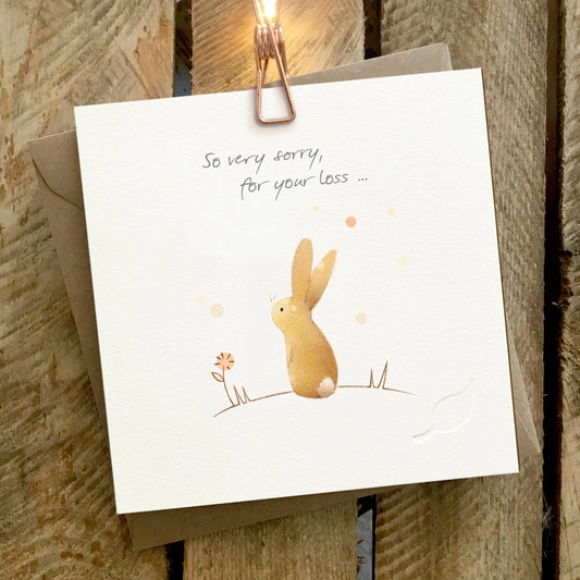 So Very Sorry For Your Loss Bunny Greetings Card