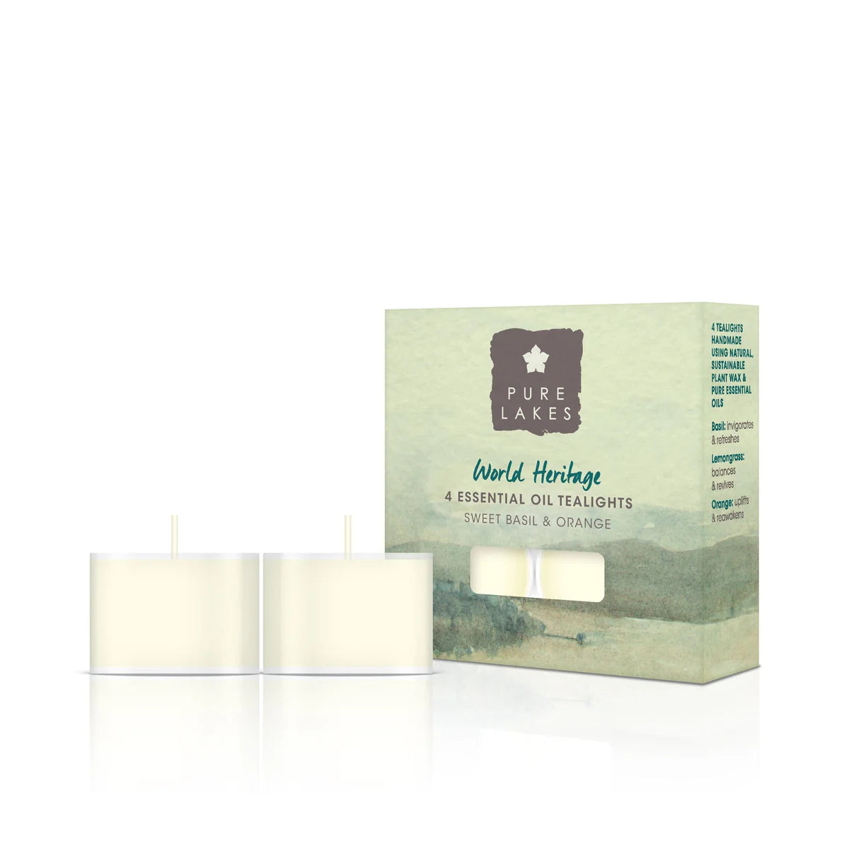 World Heritage Sweet Basil & Orange Essential Oil Tea-light Candle