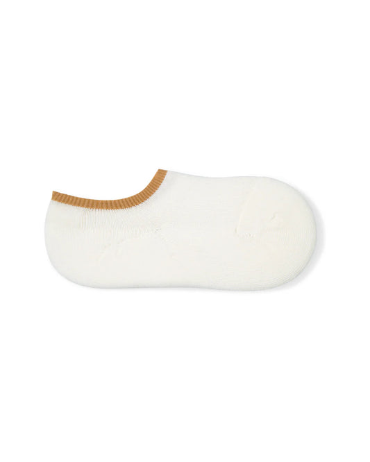 Padded No Show Sock White & Beige