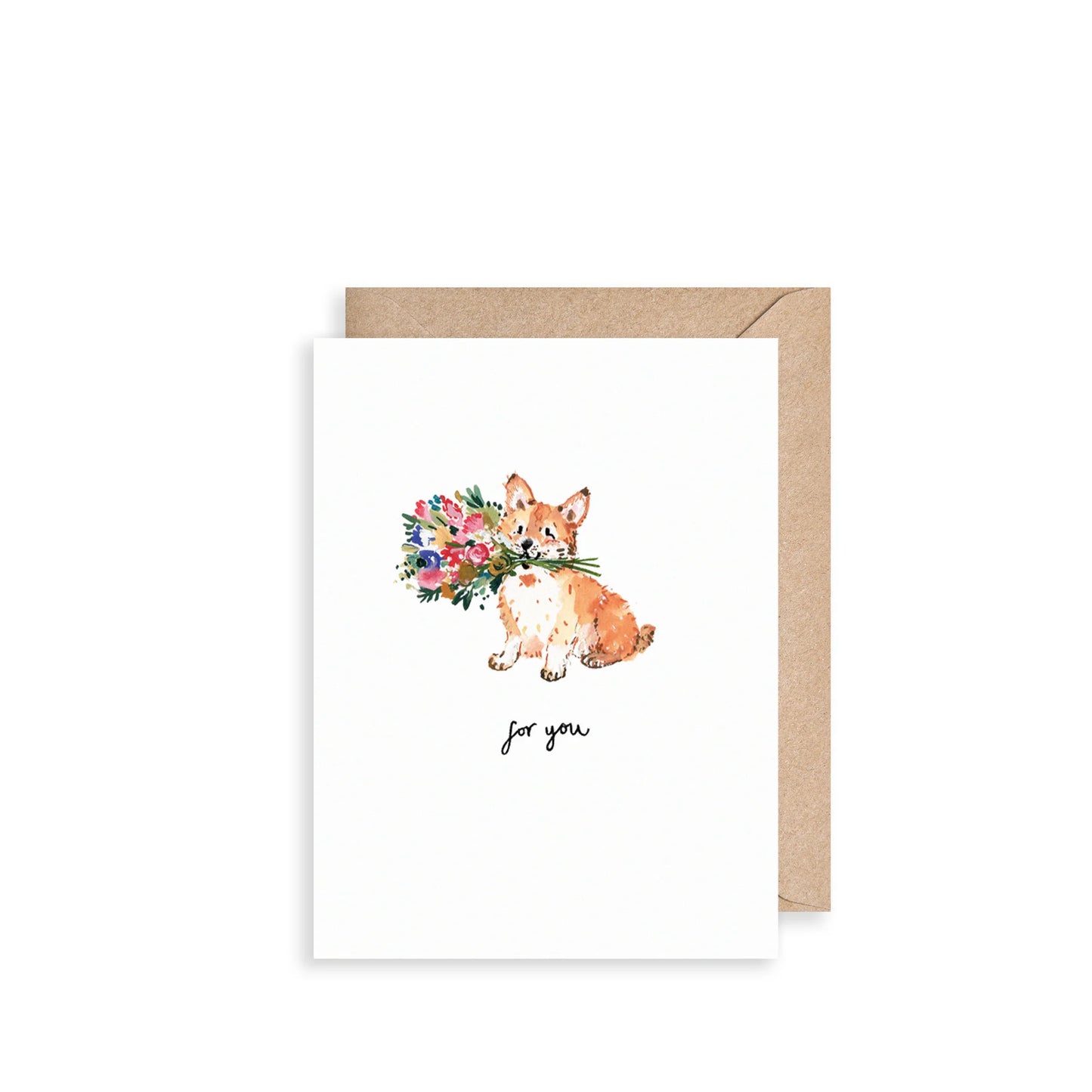 For You Corgi Mini Greetings Card