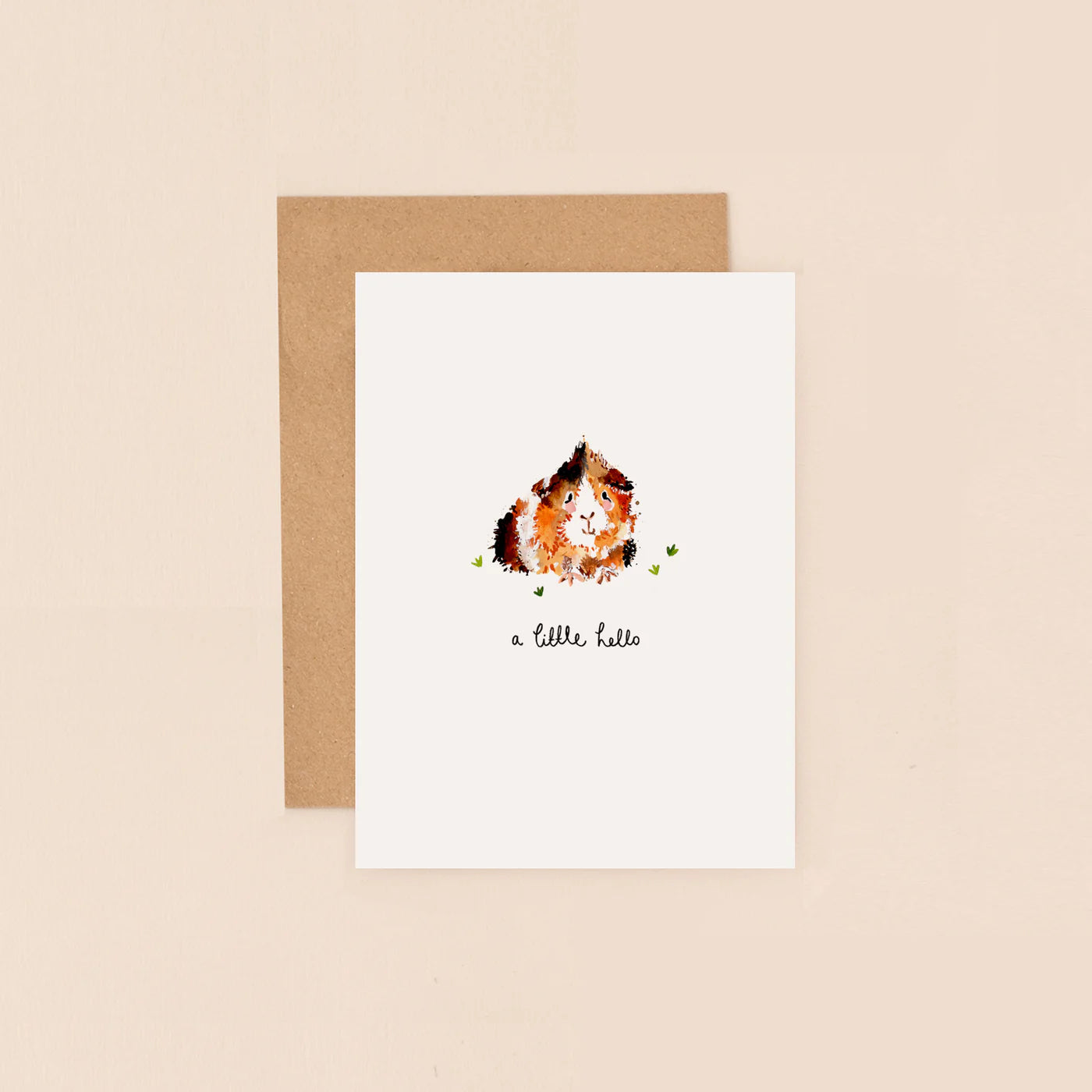 Little Hello Guinea Pig Mini Greetings Card
