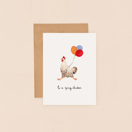 Spring Chicken Mini Greetings Card