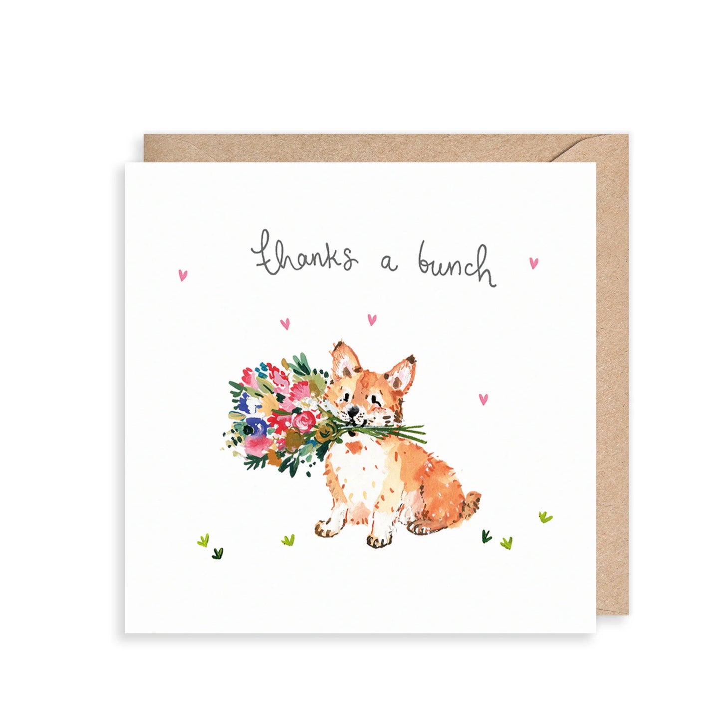 Thanks A Bunch Corgi Greetings Card
