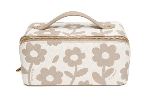 Alice Wheeler Floral Train Case in Stone