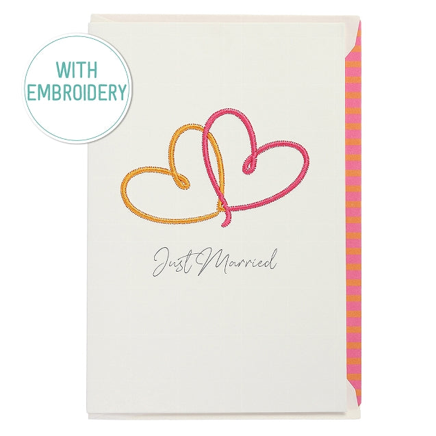 Just Married Embroidered Greetings Card