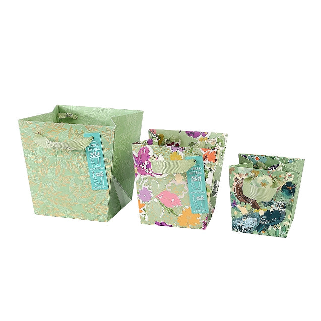 Water Resistant Flower Mixed Sizes Gift Bags