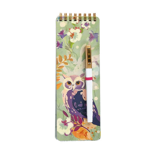 Flower & Owl Notepad with Pen