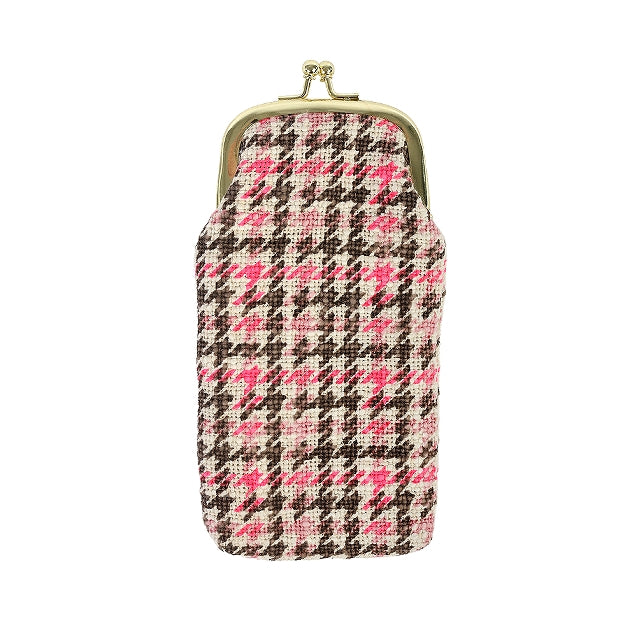 Cross-stitch Design Glasses Case Pink