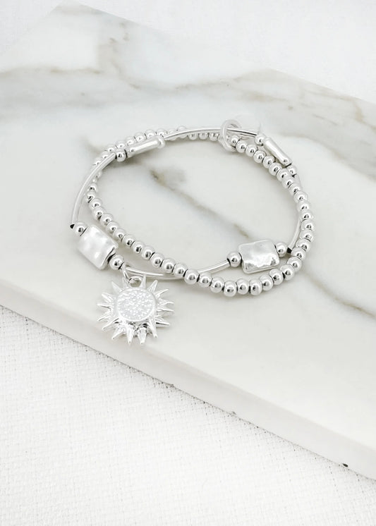 Envy Silver Layered Stretch Bracelets
