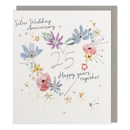 Silver Wedding Anniversary Greetings Card