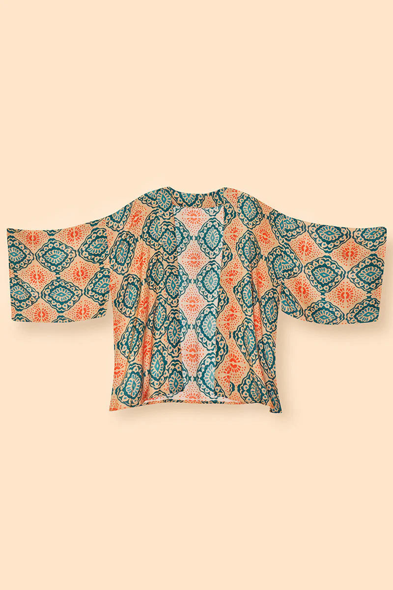 Cream Batik Kimono Jacket
