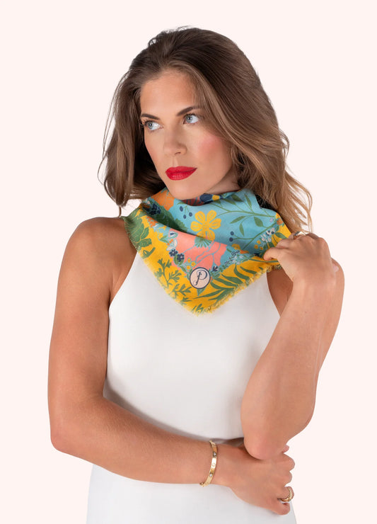 Cotton Bandana Blue Blooms