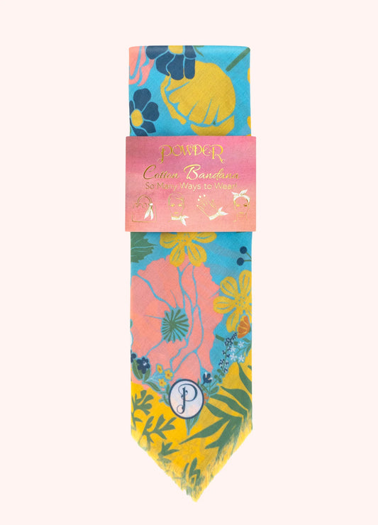 Cotton Bandana Blue Blooms