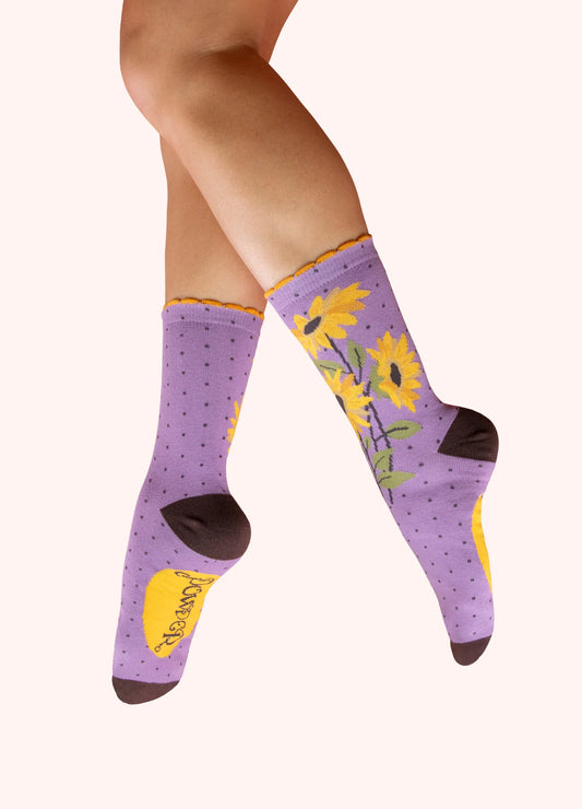 Splendid Sunflower Ladies Ankle Socks in Lilac
