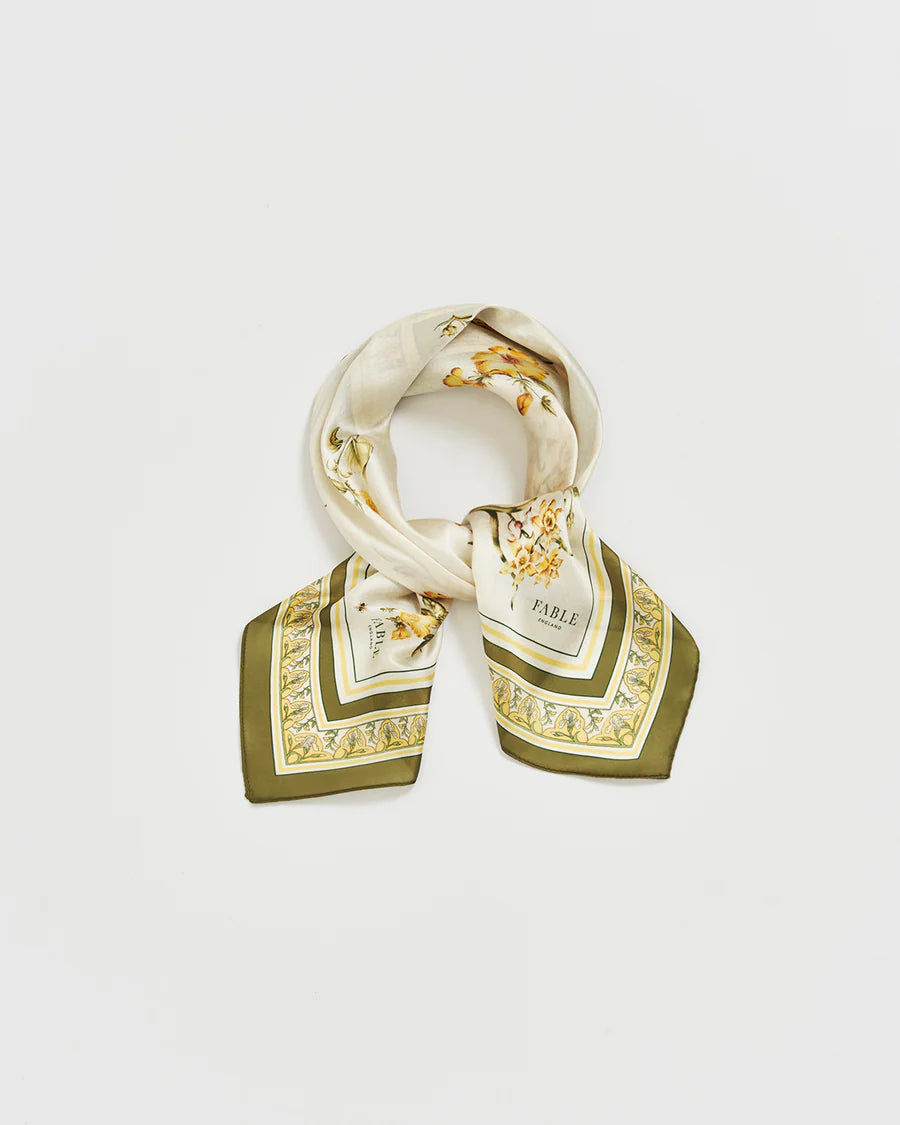 Fable Nouveau Floral Yellow Scarf