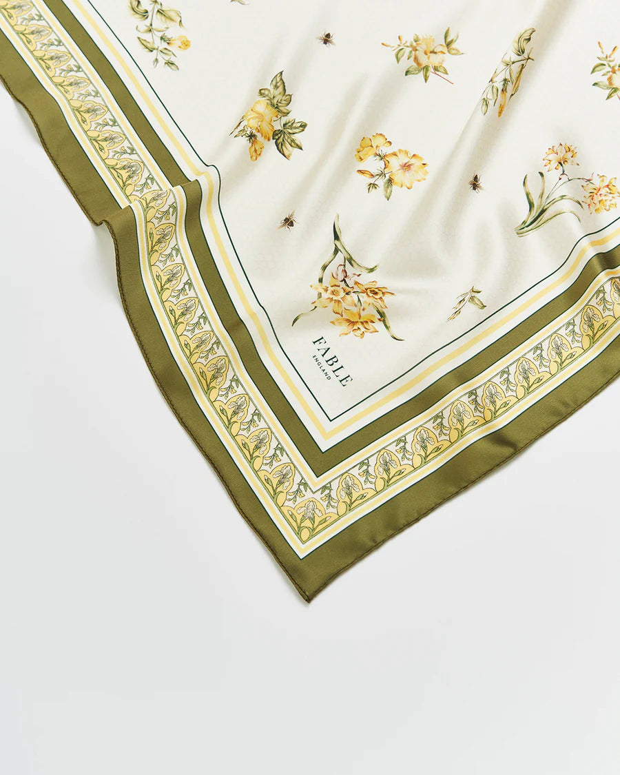 Fable Nouveau Floral Yellow Scarf
