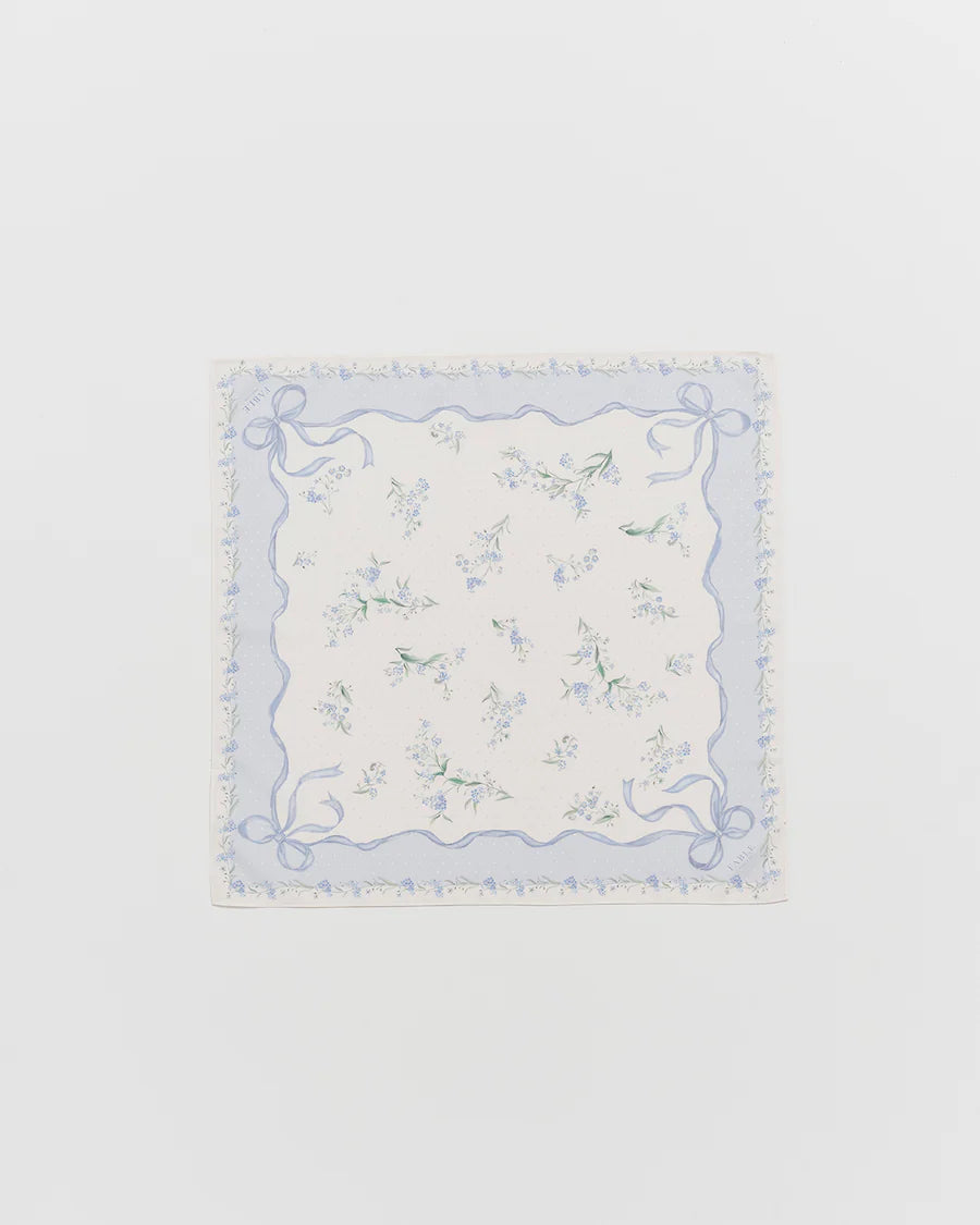 Fable Pastel Blue Bow & Floral Scarf