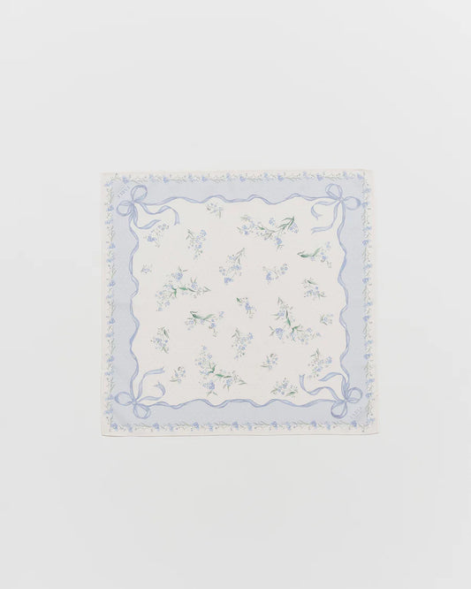 Fable Pastel Blue Bow & Floral Scarf