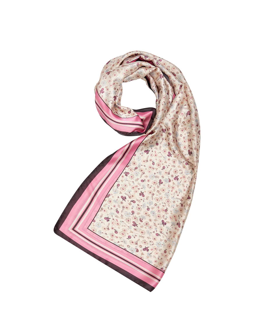 Fable Deco Blooms Silky Cream Scarf