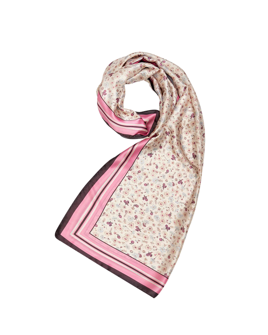 Fable Deco Blooms Silky Cream Scarf