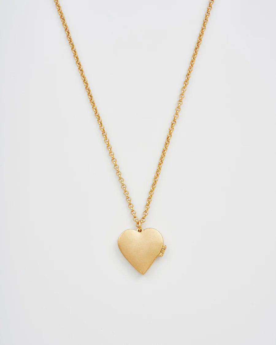 Fable Gold Floral Heart Locket Necklace
