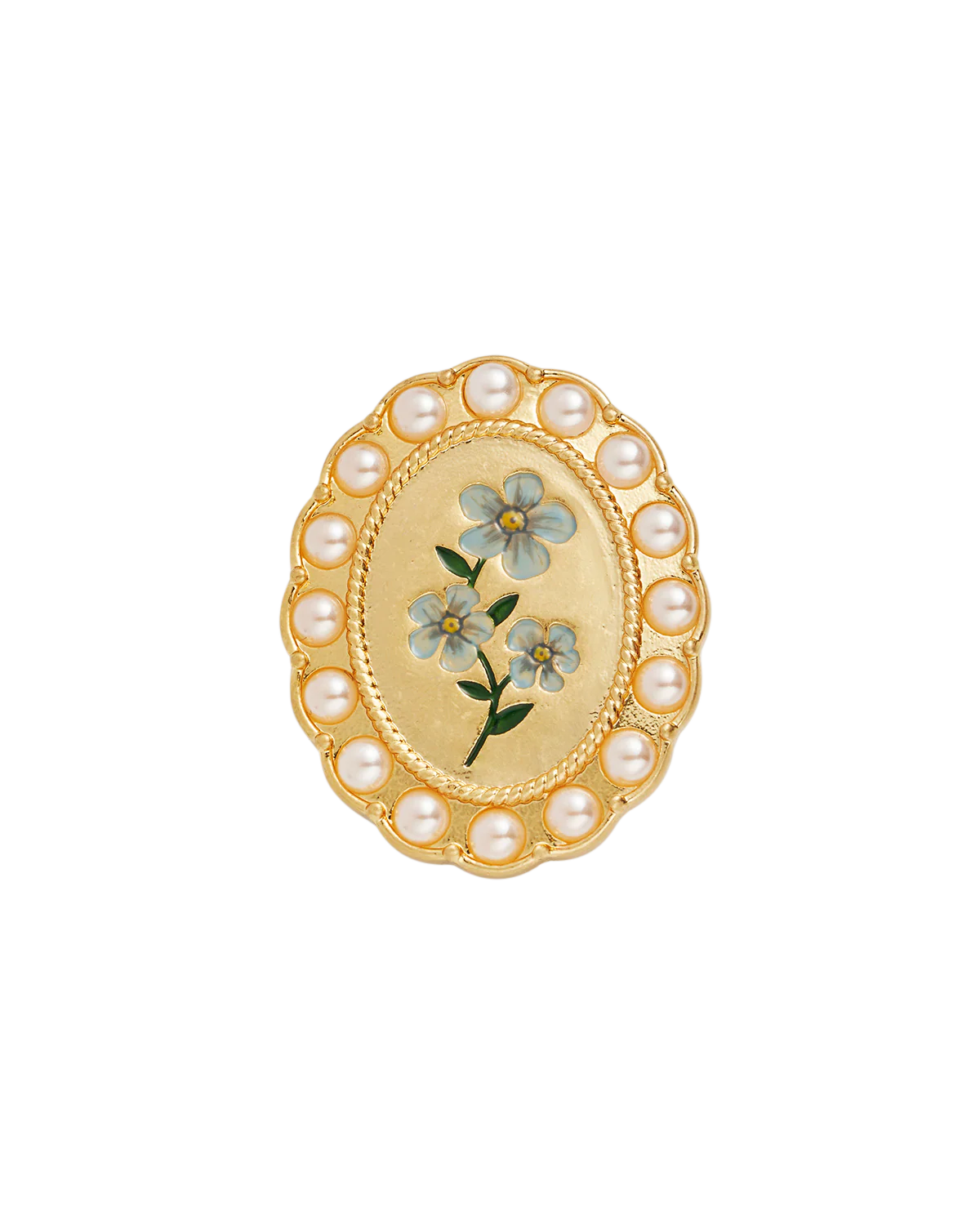 Fable Forget Me Not Gold Broach