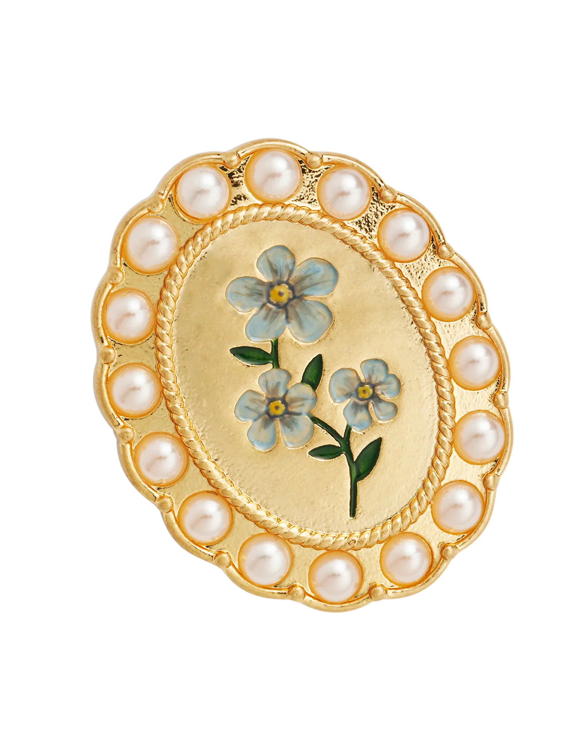 Fable Forget Me Not Gold Broach