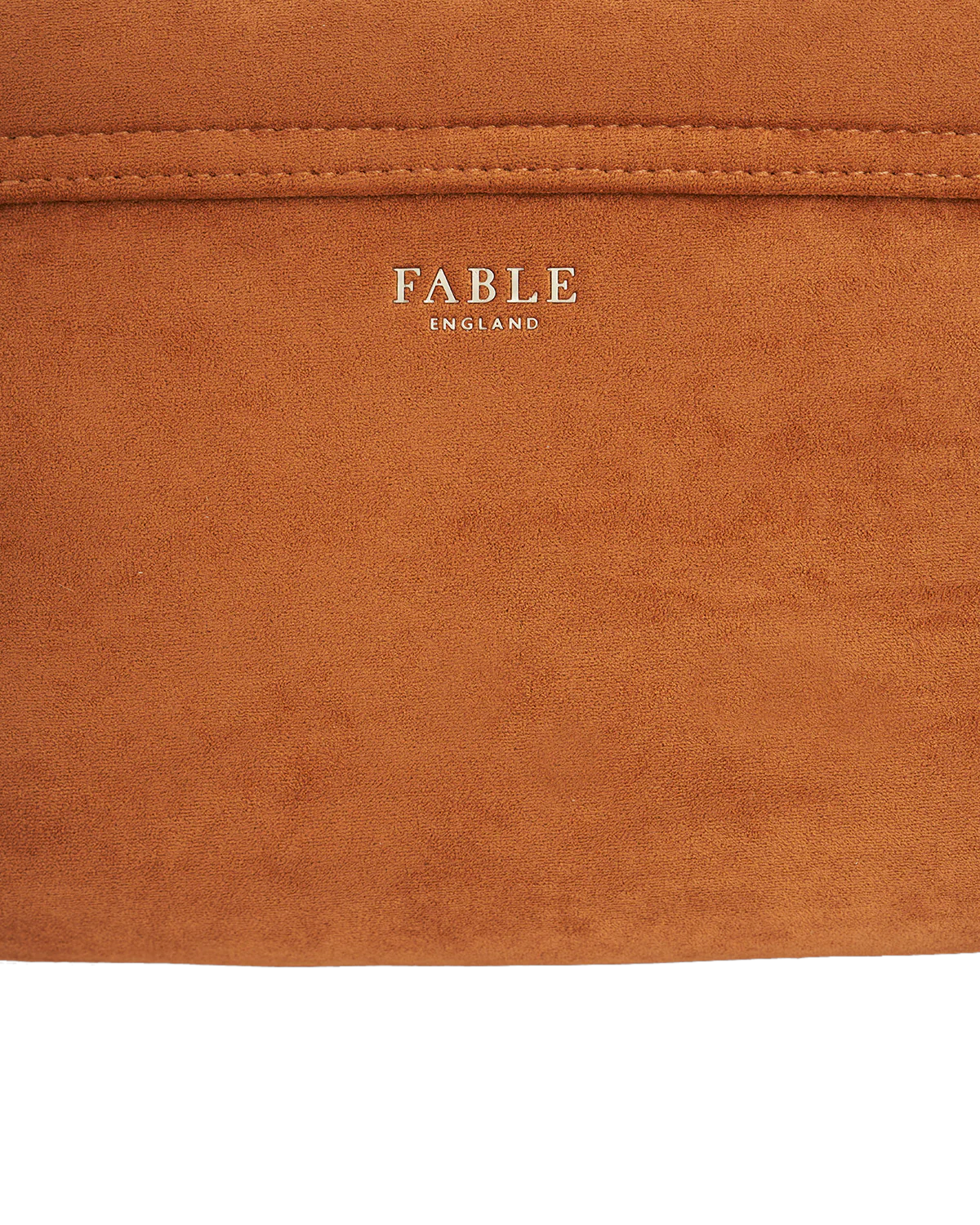 Fable Floral Embroidered Faux Suede Saddle Bag Tan